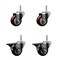 Service Caster 3 Inch Maroon Polyurethane Wheel Swivel 58 Inch Threaded Stem Caster Set 2 Brakes SCC SCC-TS20S314-PPUB-MRN-58212-2-PLB-2 - alternate 1